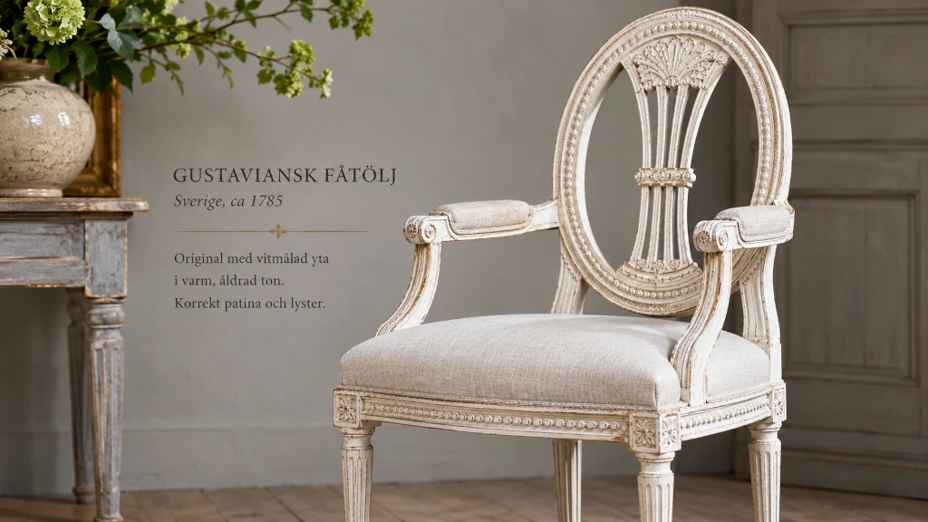 gustaviansk stol målad i S 0502-Y färg